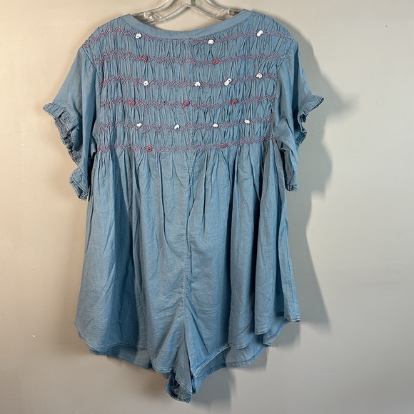 Free People Womens Victoria Babydoll Romper Size S Coquette Soft Girl Feminine - Picture 7 of 16